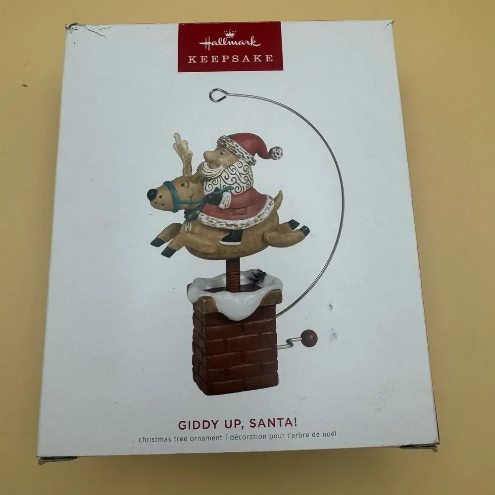 2022 Hallmark Keepsake Christmas Ornament Giddy Up Santa Claus on a Reindeer